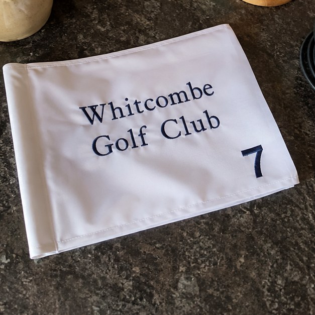 Custom golf flags — customer photo