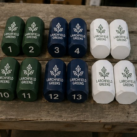 Customized golf flags for practice greens and academies