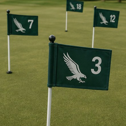 Customized golf flags for tournaments and charity days
