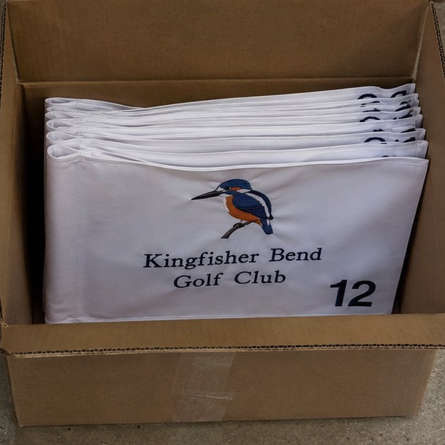 Golf flags with logo — customer photo